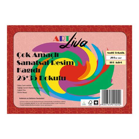 ART LİVA 200GR 25 35 DOKULU SANATSAL RESİM KAĞIDI MULTİ TEKNİK 100 LÜ