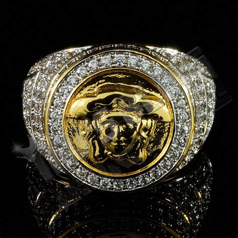 18k Gold Plated Iced Medusa Ring Nivs Bling