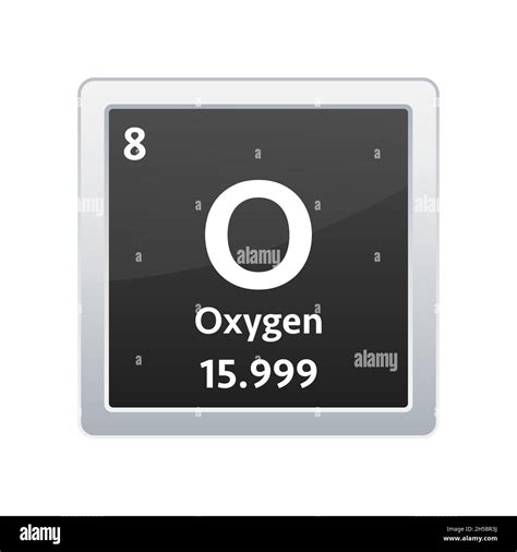 Oxygen Symbol Chemical Element Of The Periodic Table Vector Stock