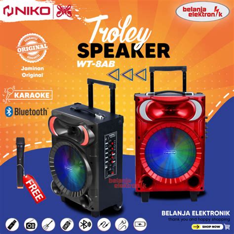 NIKO SPEAKER MEETING BLUETOOTH WT 8 AB SPEAKER TROLEY Lazada Indonesia