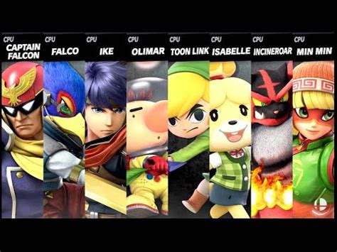 Captain Falcon VS Falco VS Ike VS Olimar VS Toon Link VS Isabelle VS