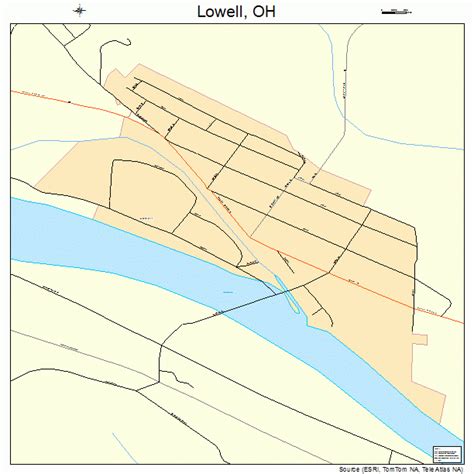 Lowell Ohio Street Map 3945164