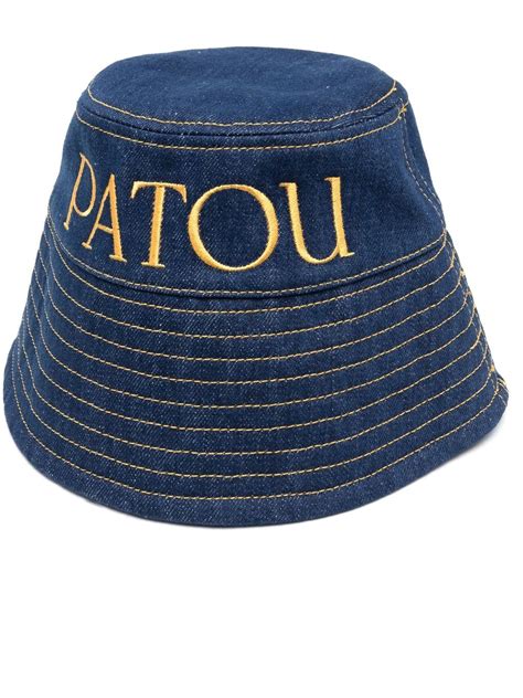 Patou Embroidered Logo Denim Bucket Hat Farfetch