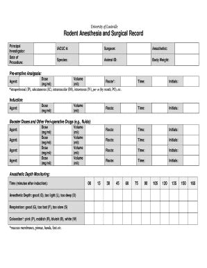 Fillable Online Louisville Boston University Anesthesia And Surgical