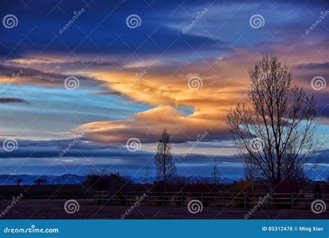 Colorado Loveland Sunset stock photo. Image of heaven - 85312478