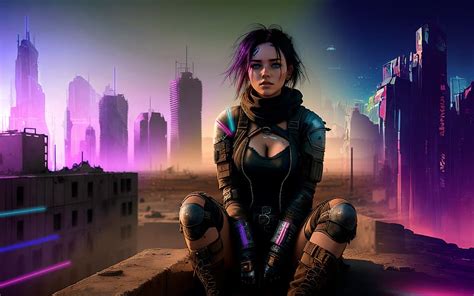 Beautiful Cyberpunk Girl In Cyber City Hd Wallpaper Peakpx