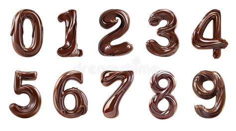 Chocolate Numbers Candles For Holiday Cake Stock Vector Illustration