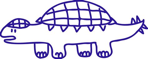 Dinosaur blue line drawing. 17182305 Vector Art at Vecteezy