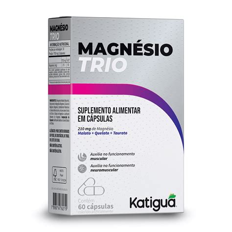 Qual O Melhor Trio De Magnésio - Magnésio Trio 60 Cápsulas - Katiguá | Seu lugar de Saúde, Longevidade e ...
