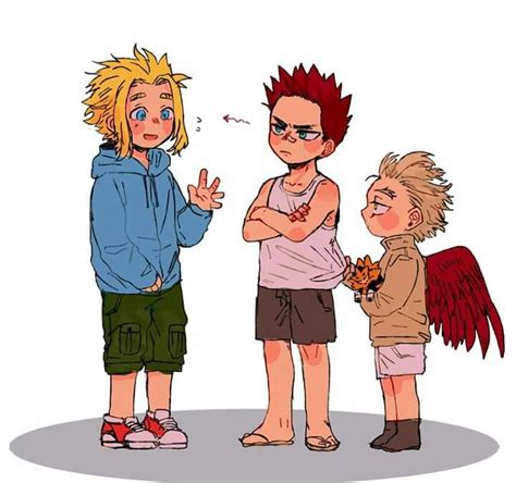 Young Toshinori Yagi And Young Enji Todoroki And Young Hawks Idk His Real