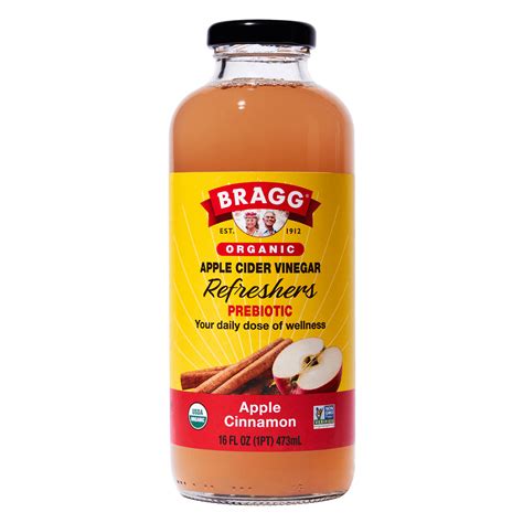 Bragg Organic Apple Cider Vinegar Refresher Apple Cinnamon 16 Fl Oz