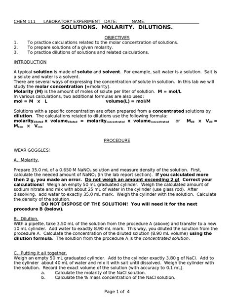 Dilution Calculations Worksheet Png Musson Hot Sex Picture