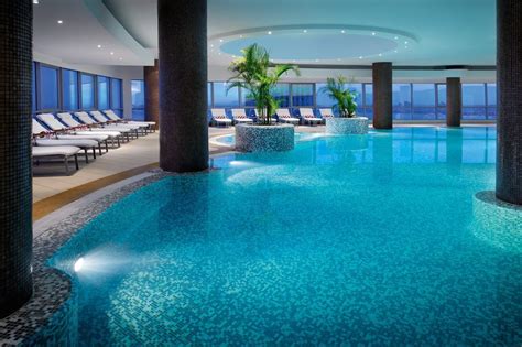 Curved indoor pool - at Movenpick Hotel West Bay Doha - in Qatar, Doha ...