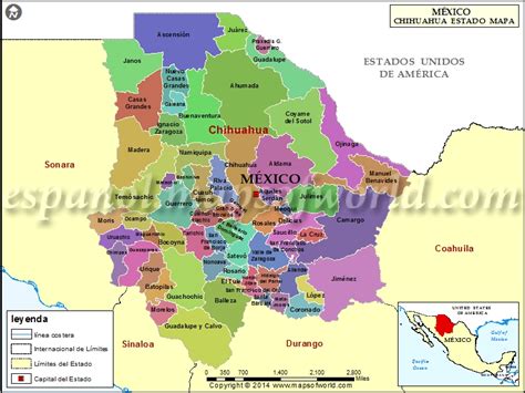 Mapa De Chihuahua Mapa Físico Geográfico Político Turístico Y