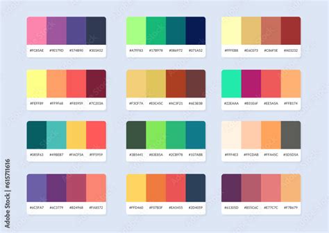 Pantone colour palette catalog samples in rgb hex. Color swatch. Stock ...