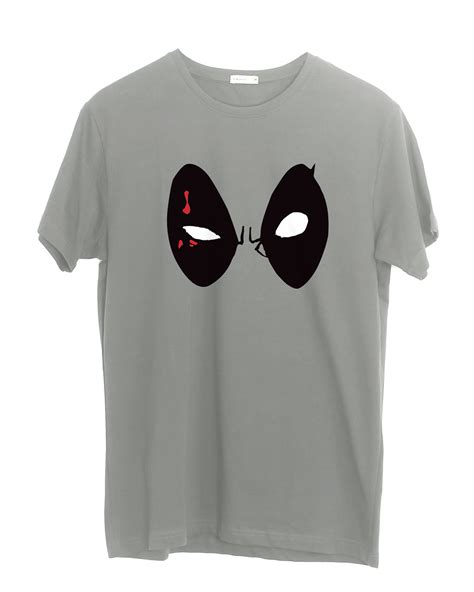 Buy Mens Grey Deadpool Eyes Graphic Printed T Shirt Online At Bewakoof