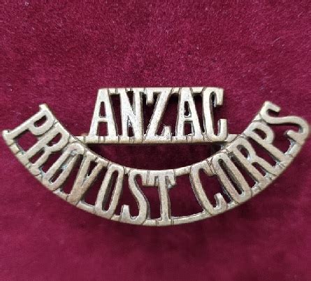 ANZAC PROVOST CORPS Brass Shoulder Title World War 1 Welcome To