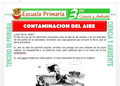 Fichas De Trabajo Sobre La Contaminacion Del Aire Para Niños