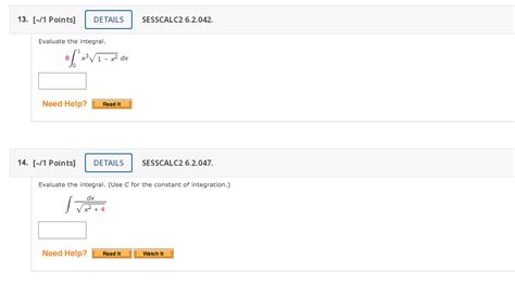 Solved Points Sesscalc Evaluate The Chegg