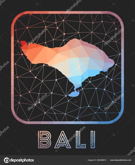 Bali Kartendesign Vektor Low Poly Karte Der Insel Bali Symbol Im