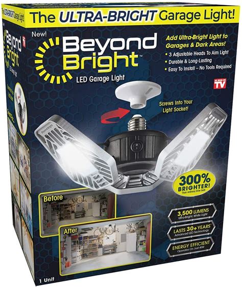 Beyond Bright - Ultra-Bright LED Garage Light with Adjustable Panels ...