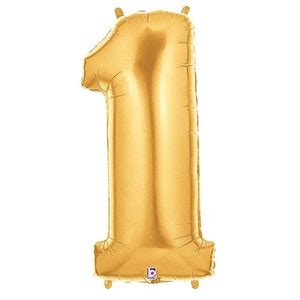 Giant 40 Inch Gold Mylar Balloons Choose Your Number Metallic Gold