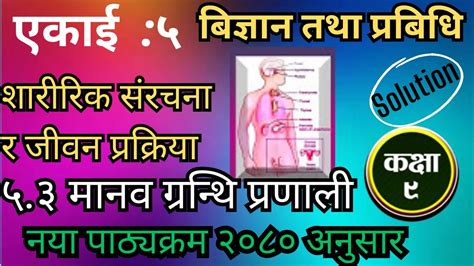 Class 9 Science Unit 5 Topic शारीरिक संरचना र जीवन प्रक्रिया ५३ मानव