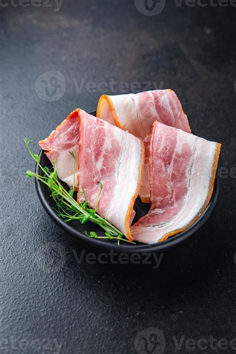 Bacon Strips Slice Thin Slicing Pork Fat Healthy Meal 4753054 Stock