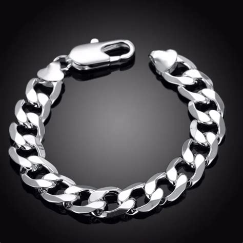 2017 Hot 925 sterling silver jewelry bracelet men designs 12MM fine ...