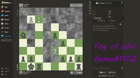 《西洋棋chess》lets Play Some Fog Of War Chess 再次嘗試戰爭迷雾模式。 Youtube