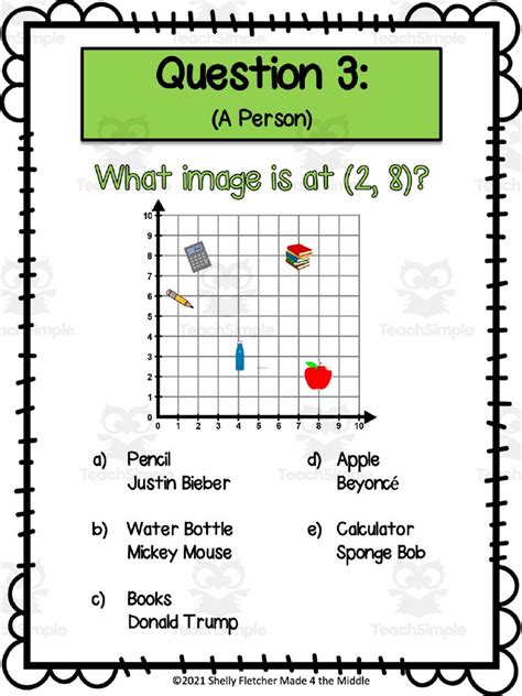 Cool Math Quips Activity The Cartesian Plane Quadrant 1 By Teach Simple