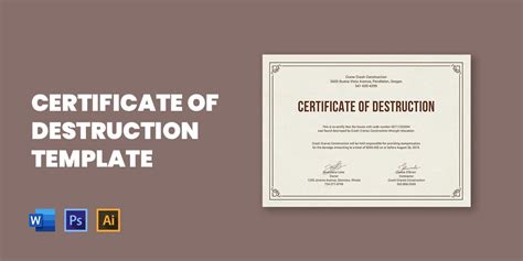 15+ Certificate Of Destruction Template - PDF, Word, AI, InDesign, PSD ...