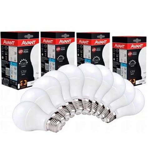 Kit 10 Lâmpadas Led 12w Avant Bulbo Branca Fria E27 Lâmpada de LED