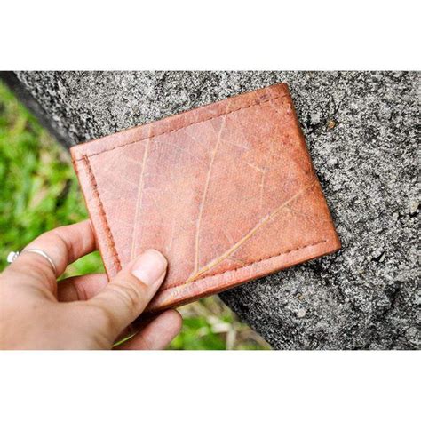 Men's Brown Wallet - Leaf Leather Handmade Bifold Design