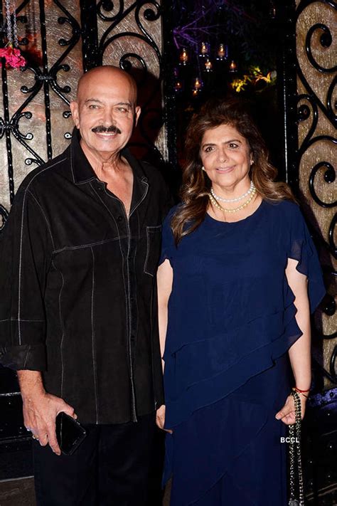 Filmmaker Rakesh Roshan poses with wife Pinky Roshan during his 68th ...