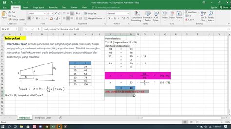 Metode Interpolasi Dengan Ms Excel Youtube