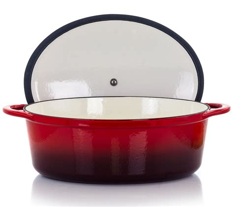 Megachef 7 Qt Oval Enameled Cast Iron Casserole