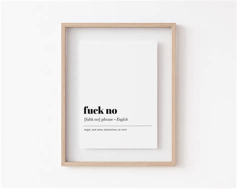 Fuck Definition Prints PRINTABLES Funny Home Office Decor