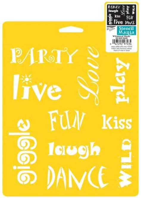 Delta Creative Stencil Mania Stencils 7 By 10 Inch Sm97 0910 Whimsical Words Home