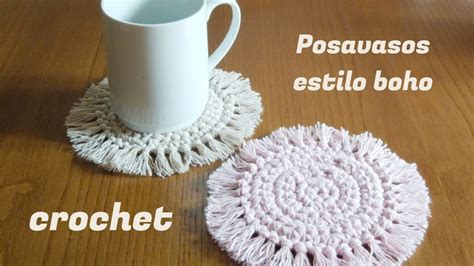 Posavasos De Crochet Boho Con Flecos Ganchillo Para El Hogar Estilo