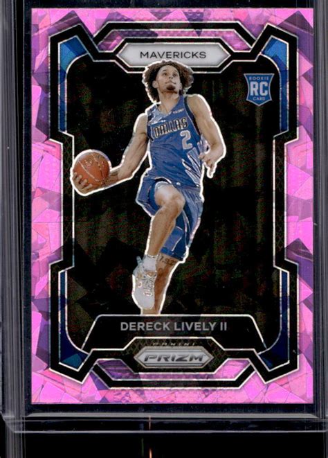 2023 24 Prizm Dereck Lively II Pink Ice Prizm Rookie RC 163 Mavericks