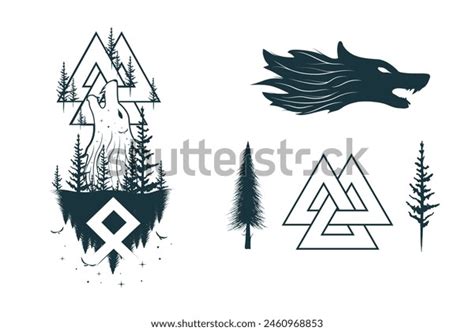 Viking Symbols Runes Isolated Set Scandinavian Stock Vector (Royalty Free) 2460968853 | Shutterstock