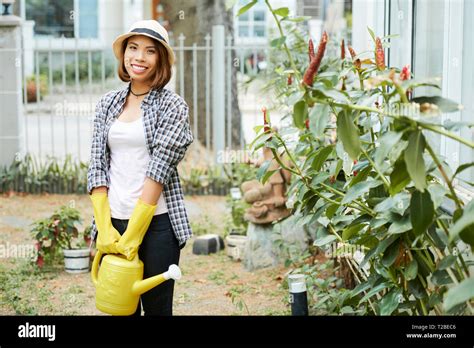 asian adult gardening  res stock photography  images alamy