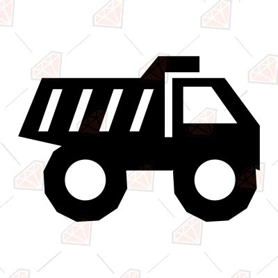 Dump Truck SVG Silhouette, Clipart File | PremiumSVG