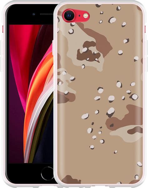 Cazy Hoesje Geschikt Voor IPhone SE 2020 Camouflage Desert Bol