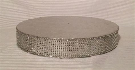 Cake Band Rhinestone Silver Square Or Round Featuring 2 Inches