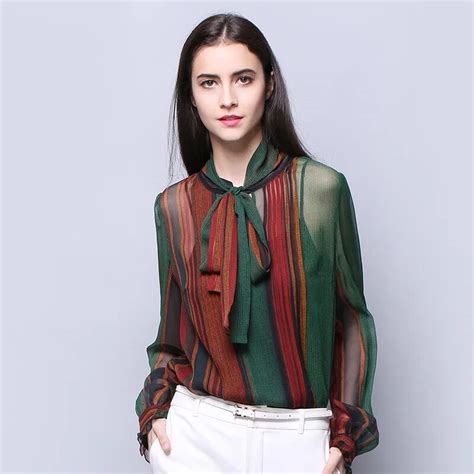 100 Silk Chiffon Women Shirt Natural Silk Fabric Plain Color Fashion