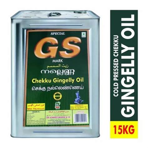 15 Kg GS Agmark Chekku Gingelly Oil At Rs 3850 Tin Sesame Oil In