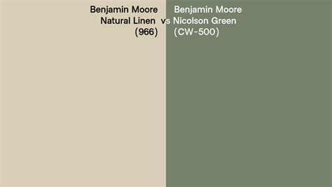 Benjamin Moore Natural Linen Vs Nicolson Green Side By Side Comparison