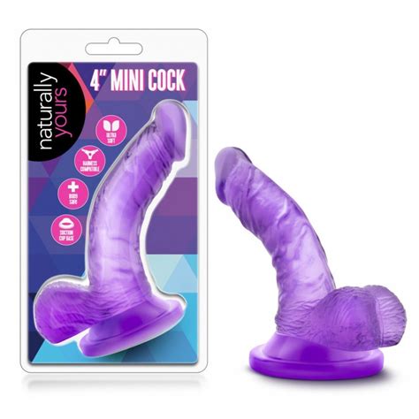 DILDO NATURALLY YOURS 4 INCH MINI COCK PURPLE